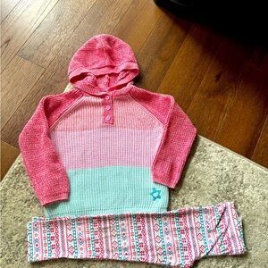 American girl sweater and leggins set for girls. Great condition! Size 6